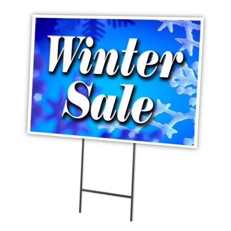 Signmission Winter Sale Yard Sign & Stake outdoor plastic coroplast window, C-1824 Winter Sale C-1824 Winter Sale